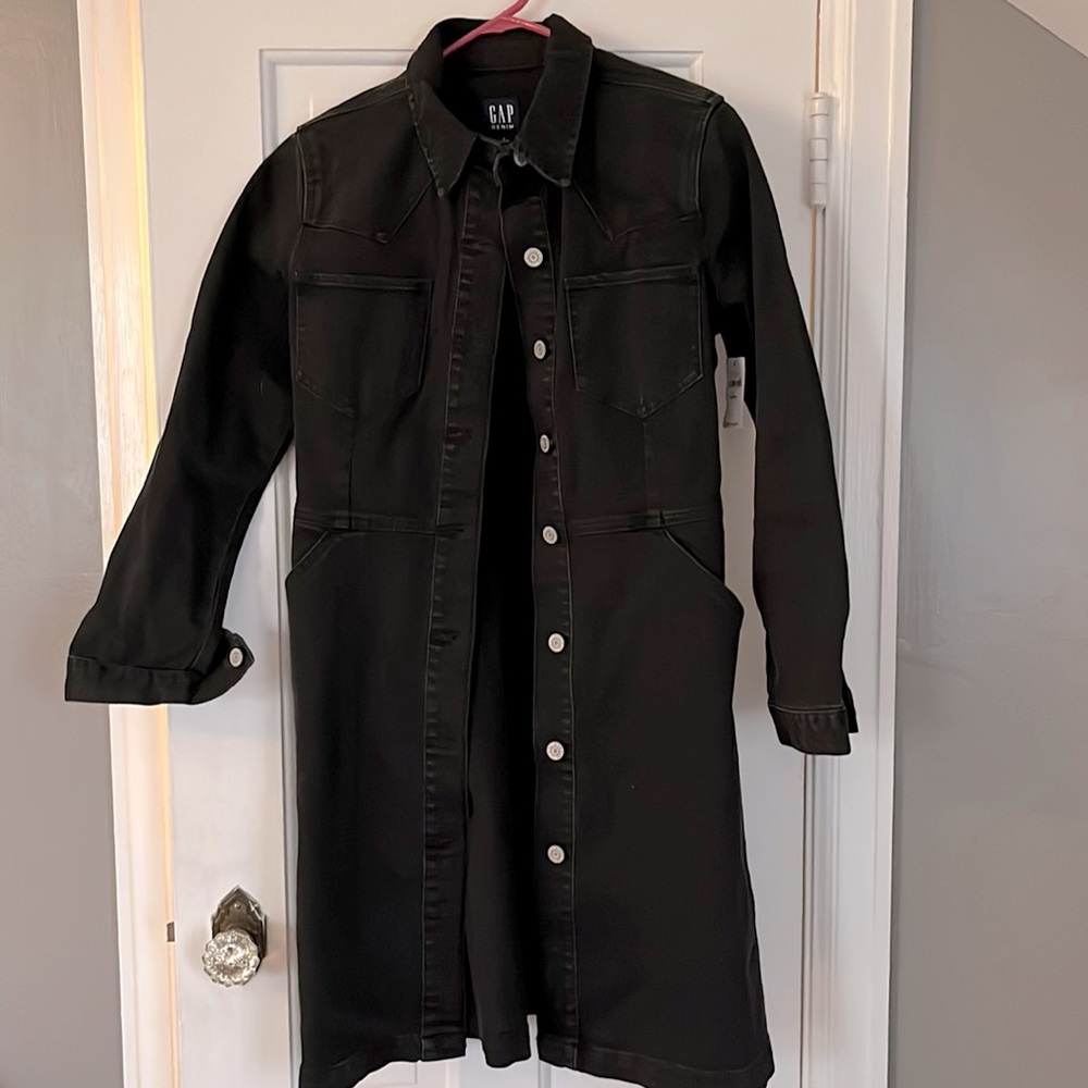 Long Black Denim Jacket